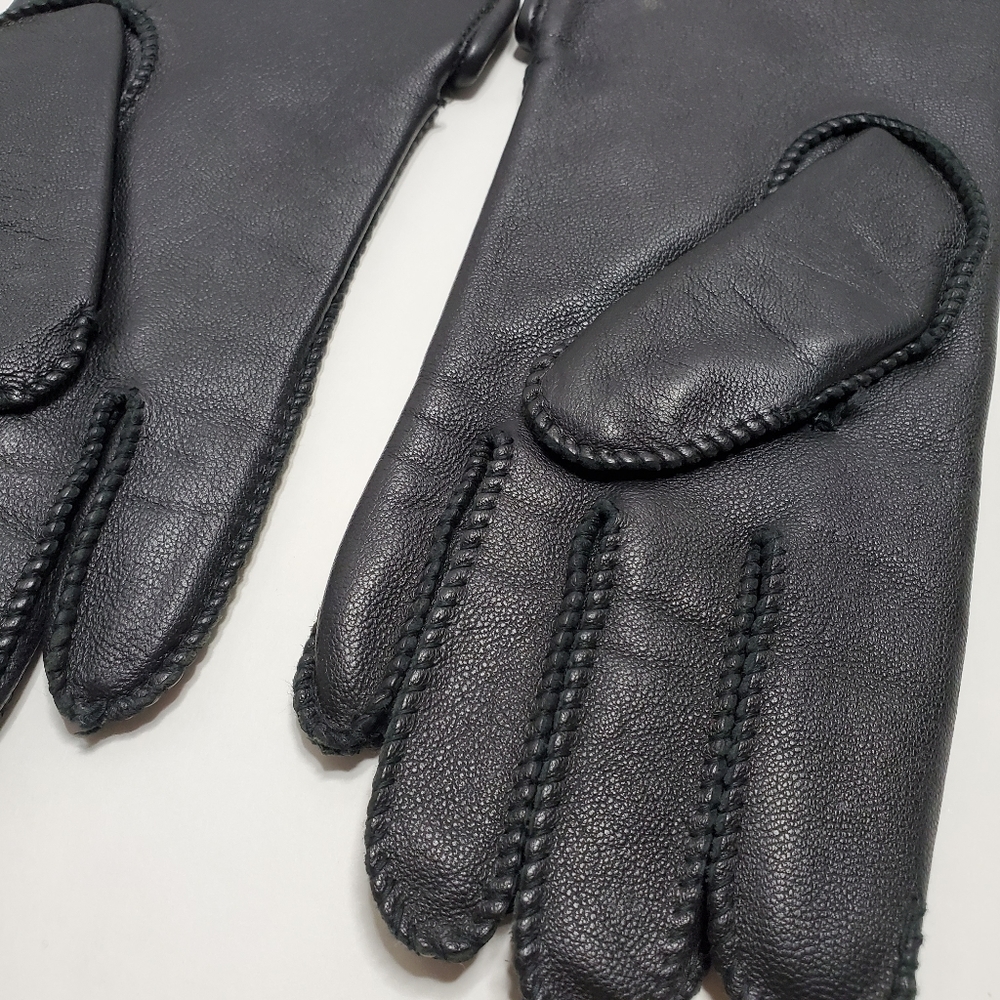Vtg GATES Leather Darcon Wool Stitching Gloves - Picture 4 of 5